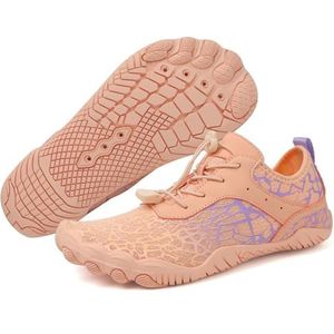 HiGropcore Wandelschoenen voor dames en heren, atletische waterschoenen, ademende en antislip blotevoetenschoenen, brede teen lichtgewicht sneldrogende zwemstrandschoenen, E3 - Champagne, 39.5 EU