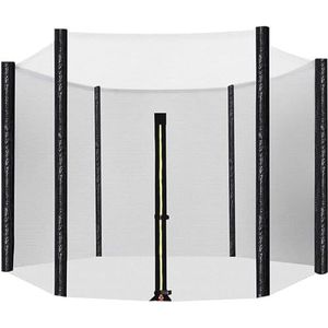 Trampoline Vervangingsnet Veiligheidsnet Ø183 244 306 366 396 427cm 6 8 Palen Rond Beschermnet Voor Tuintrampoline, UV-bestendig Tampolinenet (Color : Black, Size : Ø396cm 8 Stangen-13ft)