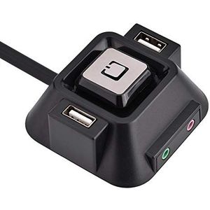 Desktop Computer Schakelaar Desktop Behuizing Schakelaar Dubbele USB-poorten Voeding Benodigdheden Aan/Uit Reset Drukknop Audio Poort