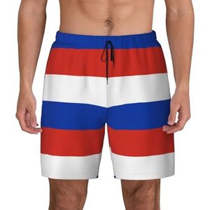 ERSDWRE Russische Vlag Print Strand Shorts Met Zakken Zwembroek Mannen Zwembroek Broek Badmode Voor Surfen Zwemmen, Zwart, S