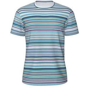 Sportshirt voor heren met verticale strepen, ademend koel droog mesh basislaag tops korte mouwen hardlooptop gym shirt, Zwart, S