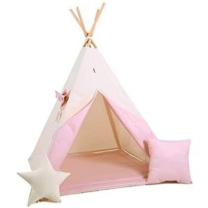 Sówka | Tipi tent voor kinderen | Speeltent voor jongens en meisjes met 5 accessoires met kussens | Speelhuisje gemaakt van 100% gecertificeerd katoen, kindercadeau buitenspeelgoed | Zoethout