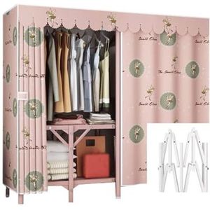 Draagbare kledingkast, eenvoudig te monteren, kledingkast, stalen kledingkast, om op te hangen, eenvoudige ruimte, opvouwbare kast