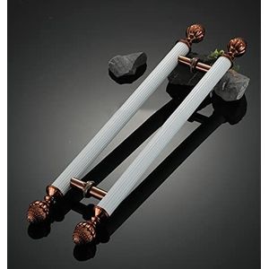 MWANG Roestvrij stalen duwtrekdeurklink tweezijdig ontwerp, H-vorm glazen schuifdeurgrepen met complete sets, houten schuur deurgrepen, 60/80/100/120/150 cm lengte (kleur: wit1, maat: 150 cm