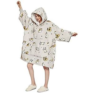 Sacebeleu Deken hoodie sweatshirt | pluizige sherpa tv-deken met mouwen | oversized capuchon pullover knuffeldeken met kangoeroezak | flanellen fleecedeken | eenheidsmaat voor dames en heren, katten,