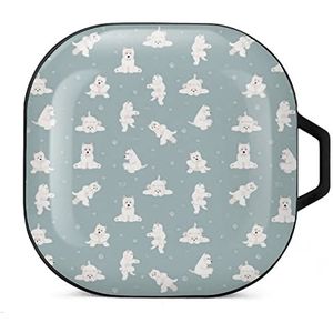 Westie hond oordopjes hoesje compatibel met Samsung hard shell beschermhoes zwart-stijl