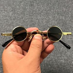 2022 punk ronde zonnebril retro zonnebril voor mannen en vrouwen ultra klein frame hiphop stijl Is mode-CD43 goud