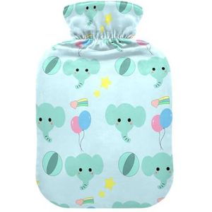 LI ZHI XIN PVC warmwaterkruik met fluwelen deksel 1L 2L kleine middelgrote olifant ster cartoon patroon