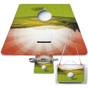 JKLQWH Picknickmat stranddeken, golfsport bedrukte picknickdekens waterdicht opvouwbaar extra groot, vierkante picknickmat, voor wandelen, reizen, buiten, kamperen, parken
