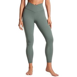 CRZ YOGA Womens Butterluxe Cross Waist Workout Leggings 25"" V Crossover High Waisted Gym Yoga Leggings Grijze Salie XL