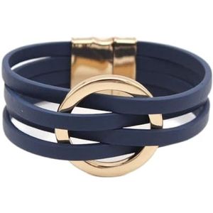 Damesarmband Mode armbanden en armbanden Elegante meerlaagse brede wikkelarmband Damessieraden Armband sieraden (Kleur: Goud)