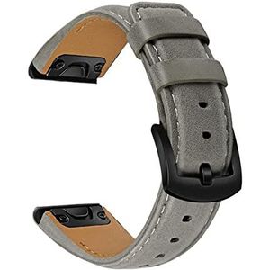 Snel compatibel met lederen horlogeband 22mm Compatibel met Garmin Fenix ​​7 Solar / 6 Pro / 5 Plus/Forerunner 945 / Aanpak S62 / EPIX GN 2 Watch Band Strap (Color : Gray, Size : Fenix 6 Pro)