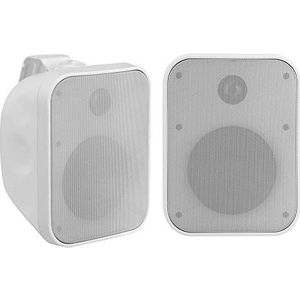 Set Pronomic OLS-5 WH DJ PA Outdoor-luidsprekers voor tuin, terras, restaurant (2x 80 Watt, beschermingsklasse IP56, 8 Ohm, 5,25"" woofer) wit