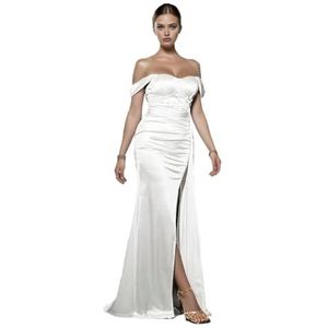Avondjurken for dames, galajurken, off-shoulder zeemeermin galajurken, formele avondjurken(White,XL)