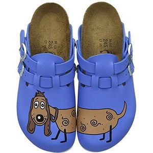 Birkenstock Clog Kay Superlauf, Birko-Flor, Dog Blue, smal, maat 42 582536-42 (damesslippers sandaal slippers slipper lage schoen ristriemen clogs sloffen slippen)