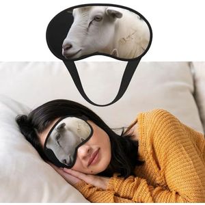 Schattige schapen met moeder oogmasker om te slapen zacht satijn slaap schaduw cover blinddoek met elastische band reizen dutje verduisterende oogschaduw cover voor vrouwen mannen
