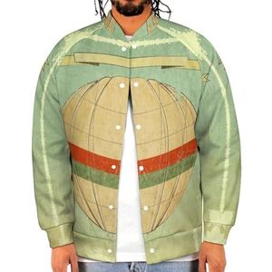 Vintage Ballon Grappige Mannen Baseball Jacket Gedrukt Jas Zachte Sweatshirt Voor Lente Herfst