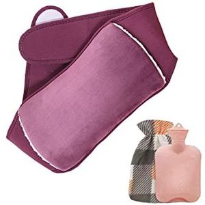 SMEXXY Warmwaterzak rubberen warmwaterfles met hoes, warmwaterflessen voor pijnbestrijding handwarmer kantoor Hot Pouch, verwarming waterfles tas, paars