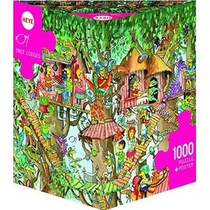 Puzzel Tree Lodges (1000 stukjes, Comic/ Cartoon)