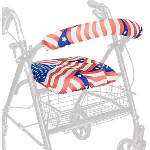 Top Glides Stars & Stripes Universele Rollator Walker Zit- en Rugleuninghoezen (Patriottisch)