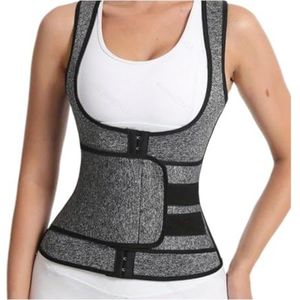 Rugcorrectie, Sauna Sweat Waist Trainer Vest for Korset Trimmer Belt Suit Workout Top Sport Rugondersteuningsgordel(Black,XXXL)