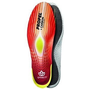 Spenco Propel + Carbon Performance Inlegzolen voor dames en heren, heren 6-7.5/dames 7-8.5 rood