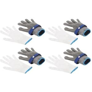 1-4 Stuks Snijbestendige Roestvrijstalen Handschoenen Veiligheidshandschoenen Metaalgaas Anti-snijwerknemer Tuinwerkhandschoenen (Color : 4PCS, Size : M)