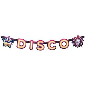 Boland 00755 - letterslinger Disco, lengte 120 cm, disco fever, hangdecoratie, jaren '70, themafeest, carnaval