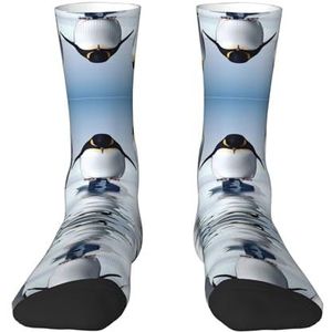 Pinguïn volwassen grappige 3d sokken crew sokken nieuwigheid sokken gag geschenken, zachte gezellige sokken., Wit, Eén Maat