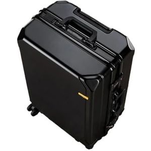 Koffer Koffer Trolleybox met aluminium frame for heren en dames 20 ""universele wielkoffer Wachtwoordkoffer (Color : Nero, Size : 20inch)