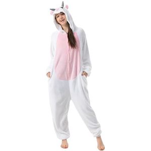 Katara 1744 Animal Onesie Unisex Pyjama Volwassenen Tieners (10+ Ontwerpen) Lichaamslengte 175-185 cm, Wit Roze Geit