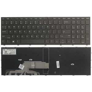 Russisch/Amerikaans/Spaans Latijns/Frans AZERTY laptoptoetsenbord voor HP voor Probook 450 G5 455 470 zwart/zilver(Black US)