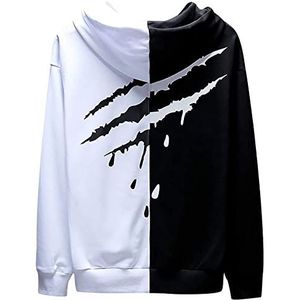 XIAOYAO Hoodie Heren Capuchon Trui Pullover, Mannen Techwear Hip hop Patchwork Unisex Streetwear Sweatshirt Casual Sport