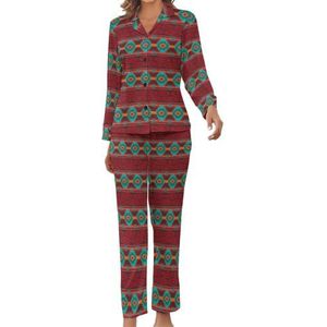 Southwestern Navajo Patroon Dames Pyjama Set Gedrukt Pj Set Nachtkleding Pyjama Loungewear Sets XL