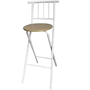 Opvouwbare Barkruk met Rugleuning, Extra Hoge Barkrukken, Opvouwbare Metalen Stoelen, Opvouwbare Kruk op Aanrechthoogte, Gebruik voor Thuis, Buiten(Yellow,70cm/28in)