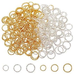 PandaHall 300Pcs 4 Size Twisted Open Jump Ringen Zilver Gouden Jumprings Connectors O Ringen Draad Connector Voor Diy Dangle Oorbel Sieraden Maken