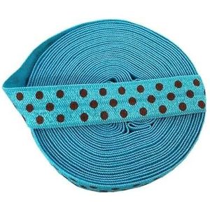 5yards 16mm kleurrijke stippenprint vouw over elastische babyhoofdband diy vakantiefeest naaien haarband riem decoratief-P106-5yard elasitc