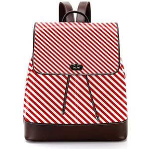 rode strepen patroon gepersonaliseerde casual dagrugzak tas voor tiener, Meerkleurig, 27x12.3x32cm, Rugzak Rugzakken