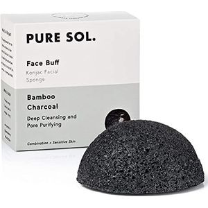 pureSOL Konjac Facial Sponge - Actieve Houtskool