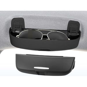 Auto Zonnebrilhouder Brillenkoker Voor Volvo Polestar 2 2021-2024, Autobrillendozen Brilhouder Opbergen ABS Multifunctioneel Organizer Interieuraccessoires,A/Black