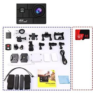 Actiecamera Actie Sport Camera Ultra HD 4K/60fps EIS 24MP 2.0inch IPS Scherm 170D Onderwater 30M Go Waterdicht Pro Helm Video Cam(Option 5)