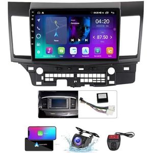 9 Inch Touchscreen Dubbel DIN Autoradio Compatibel met Mitsubishi Lancer 10 CY 2007-2012 met FM RDS DAB+ Autoradio Draadloze Carplay Android Auto Bluetooth 5.0 DSP 4G WiFi(B,NF-2)