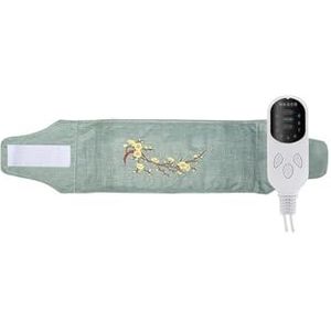 Elektrisch verwarmingskussen met massage, USB -aangedreven verwarmingsgordel, Auto afsluiten, bedrade verwarmde tailleriem met 3 trillingsmodi(Green)