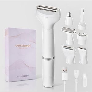 Bikini-trimmer voor vrouwen, 7-in-1, pijnloos gezichtsscheerapparaat, elektrisch scheerapparaat onder de oksels, waterdichte geschenken voor openbaar haar