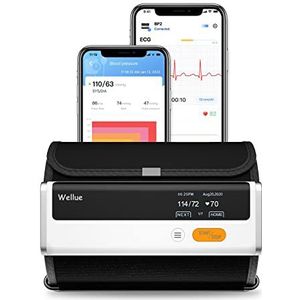 Wellue Armfit Plus Digitale bloeddrukmeter voor de bovenarm met ECG-functie, bloeddrukmeter, bluetooth-app voor iOS en Android