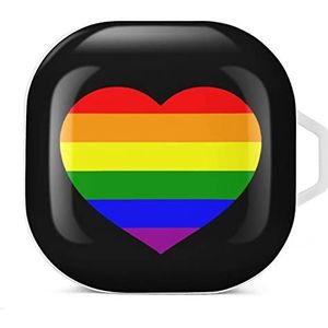 LGBT Gay Pride vlag oordopjes hoesje compatibel met Samsung hard shell beschermhoes wit stijl