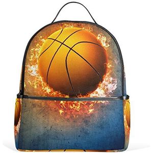 Mijn dagelijkse branden Basketbal Blaze Fire Flame Sport Rugzak voor Jongens Meisjes School Boekentas