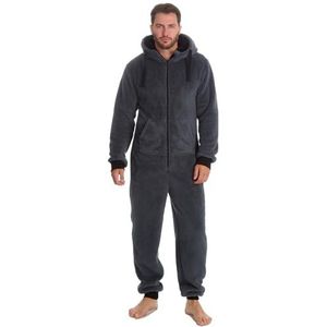 Slumber Hut - Grijze Fleece Onesie - Met Capuchon - Voor Heren en Jongens