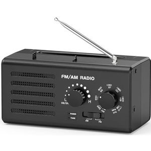 Transistorradio, AM FM draagbare radio met beste ontvangst, ingebouwde luidspreker, hoofdtelefoonaansluiting, ondersteunt USB-stroomvoorziening, batterij-aangedreven radio voor thuis/outdoor/camping