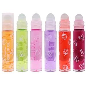 Horuili® Glitterlipgloss oprollen, kleurloze lipgloss doorzichtig, lipshiner roll-on, ruity hydraterende lipolie sheer glossy vloeibare lippenstift voor langdurige voedende lippen (6 stuks)
